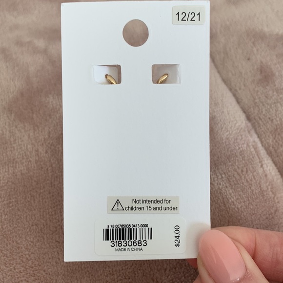 NWT Express Gold Mini Huggie Hoop Earrings - Picture 3 of 3